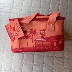 Trader Joe's Coral & Hot Pink Insulated Lunch Bag